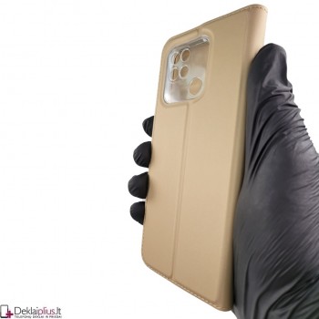 Dux Ducis dirbtinės odos atverčiamas dėklas - auksinės spalvos (Xiaomi Redmi 10C) Dux Ducis dirbtinės odos atverčiamas dėklas - auksinės spalvos (Xiaomi Redmi 10C)